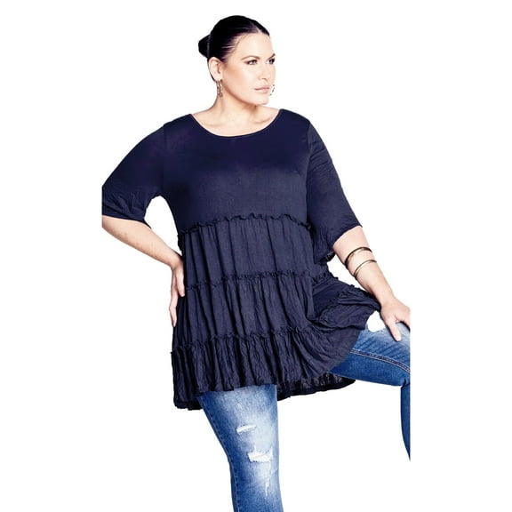 Avenue Women's Plus Size Tier Crush Tunic
