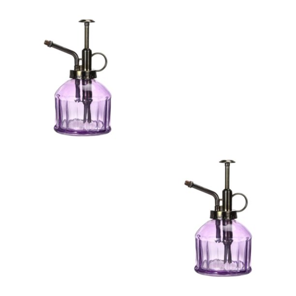 Monstrate Regadera de flores Distribución uniforme del agua para plantas saludables Regadera pequeña Botella de spray de vidrio púrpura púrpura 2Conjunto
