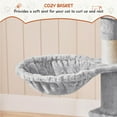 thumbnail image 5 of Yaheetech 76.4" Cat Tree Tower with 3 Condos and 2 Baskets, Light Gray, 5 of 7