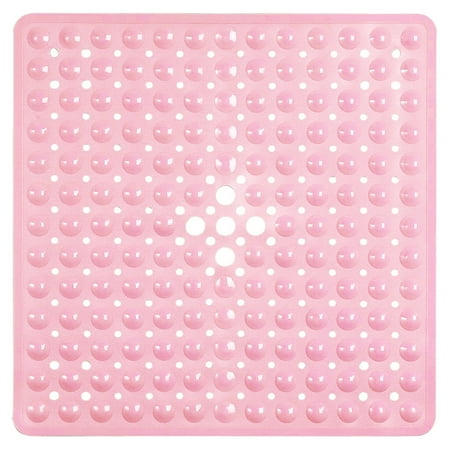 Non Slip Bathtub Mats with Suction Cups, Square Bath Shower Tub Mat for Bathroom, Drain Holes, Machine Washable, 21 x 21 Inches
