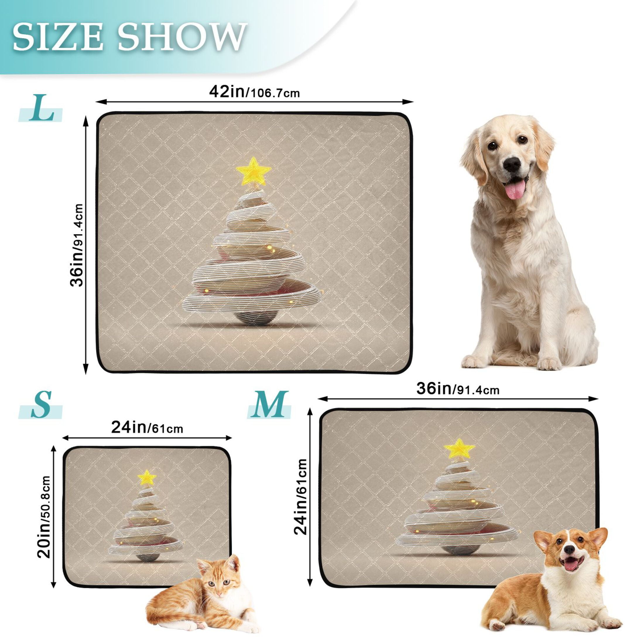 IAUYY Washable Pee Pads for Dogs Medium+Large Absorbent and Leak-Proof Non-Slip Reusable Puppy Pee Pads for Dogs Applicable to Playpen Potty Crate White Spiral Lines