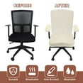thumbnail image 4 of Office Chair Covers, 38-55cm Stretchable Computer Chair Slipcover, Cream White, 4 of 7