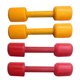 thumbnail image 2 of 2 pares de mancuernas de madera con agarre manual para fitness, portátiles, para levantamiento de pesas, equipo de gimnasia, accesorios ecológicos para gimnasio infantil en casa (rojo y amarillo), 2 of 7