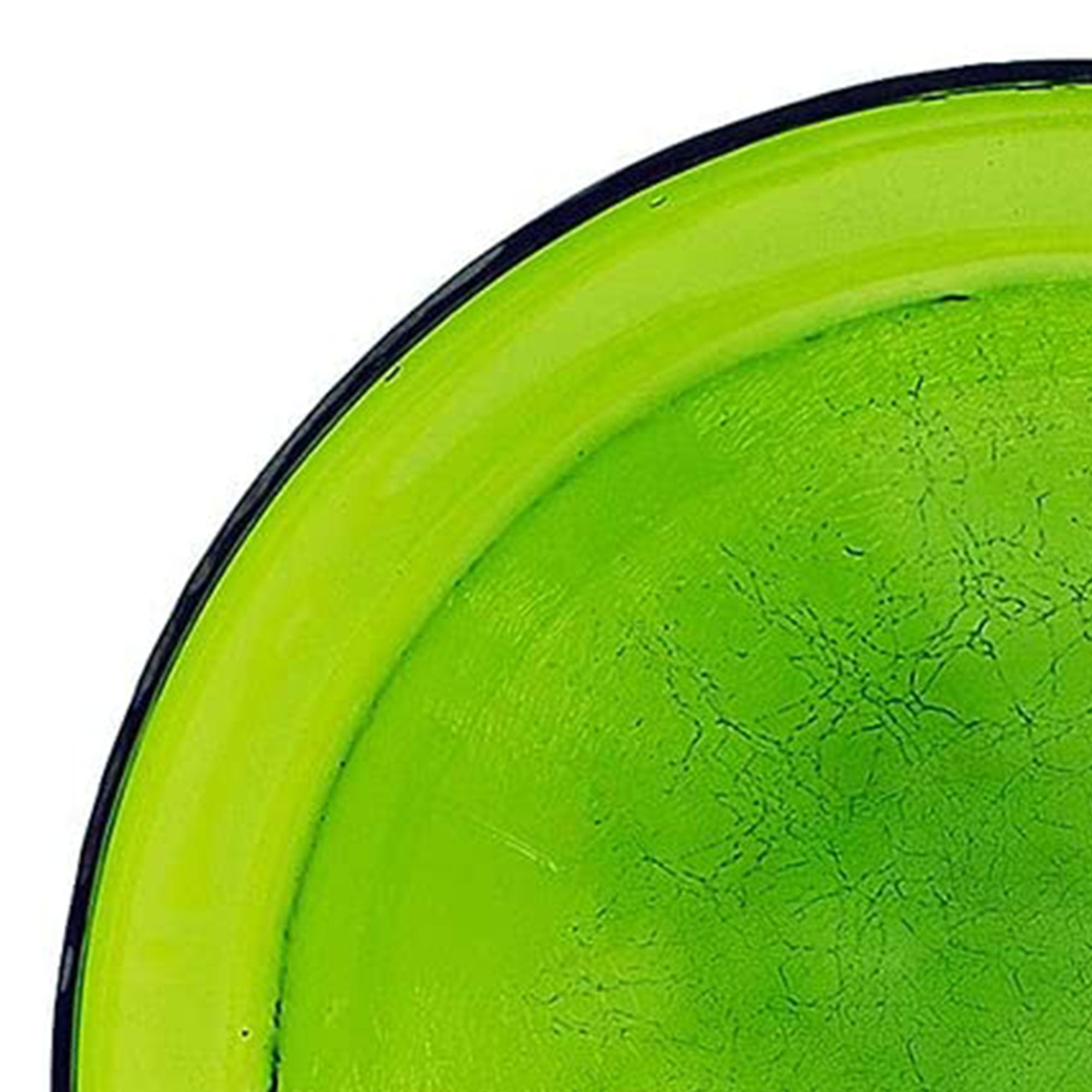 Achla Designs 12 In Crackle Glass Bowl and Birdbath Yard Decoration, Green