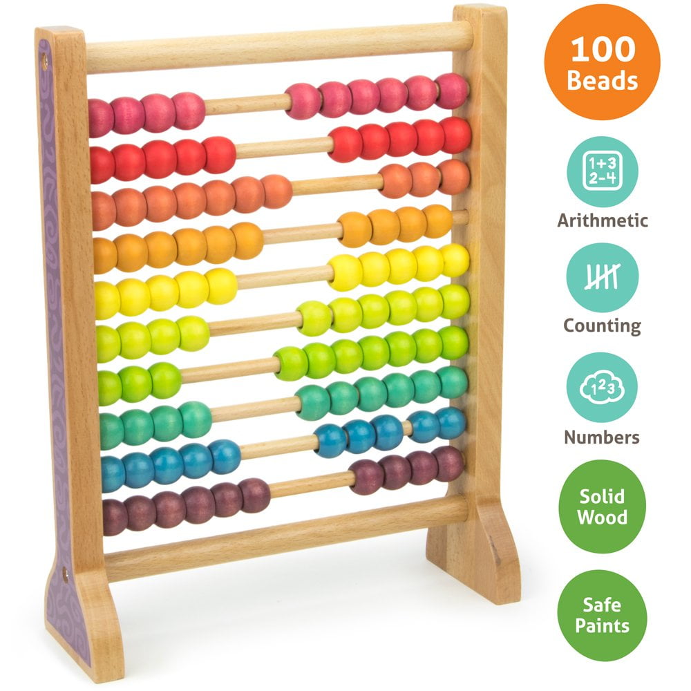 Wooden Abacus Classic Counting Tool, Counting Frame Educational Toy