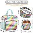 thumbnail image 3 of Geometric Pattern Insulated Lunch Bag – Artistic Minimalist Reusable Tote, Leakproof Dual Compartment Cooler Box for Adults or Gifting, 3 of 4