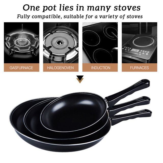 Frying Pan Non-stick Mini Thick Steak Flat Egg Pancake Pan Iron Pancake Egg Fryer Kitchen Cookware, 30cm