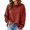 Red, variant on Women's Turtleneck Waffle Knit Sweatshirts Breathable Pullover Tops Fall Winter Casual Outfits Winter Clothing for Women (Green L)