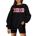 thumbnail image 3 of KimSoong Women Valentine's Day Sweatshirt Oversized XOXO Patch Love Heart Long Sleeve Tops Crew Neck Pullover, 3 of 6