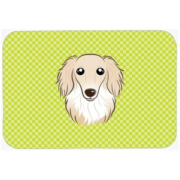 Caroline's Treasures BB1274MP Checkerboard Lime Green Longhair Creme Dachshund Mouse Pad, Hot Pad or Trivet, Large,