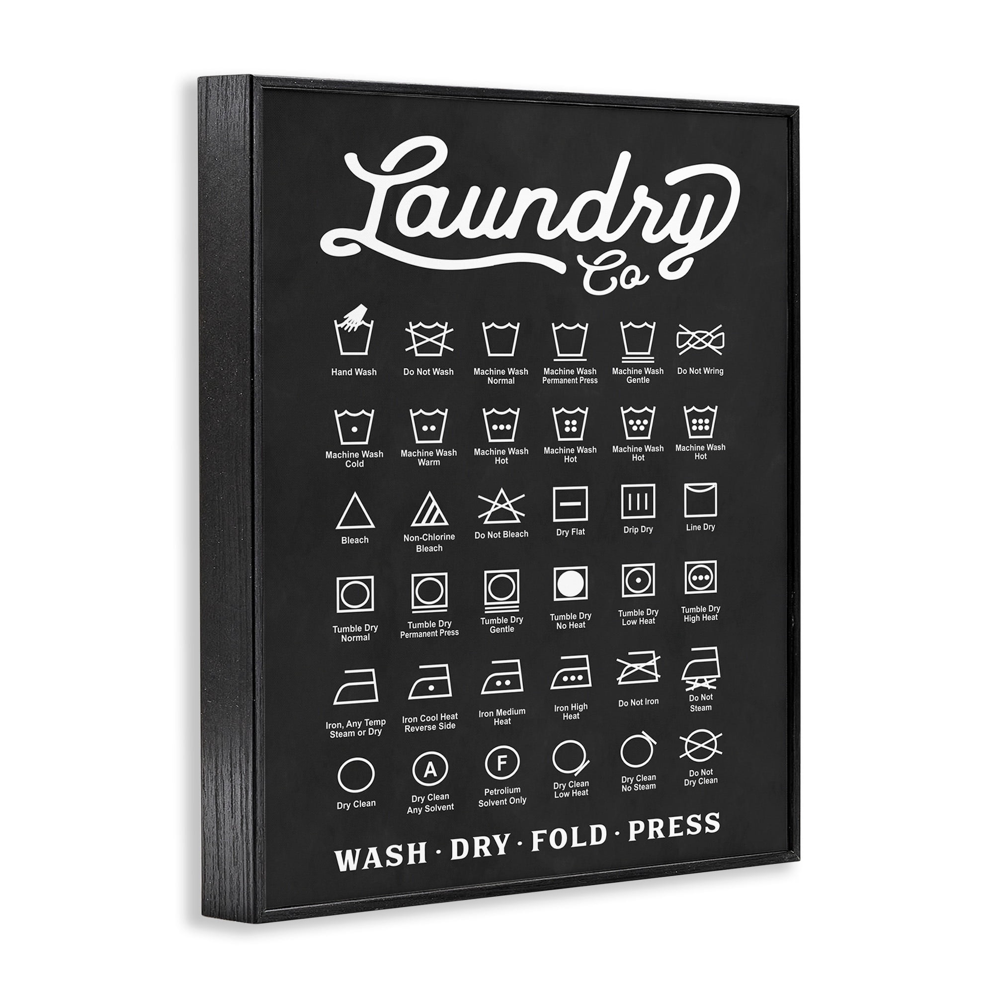Stupell Industries Laundry Business Symbols Chart Simple Shapes Graphic Art Framed Art Print Wall Art, 24x30, By Lettered and Lined