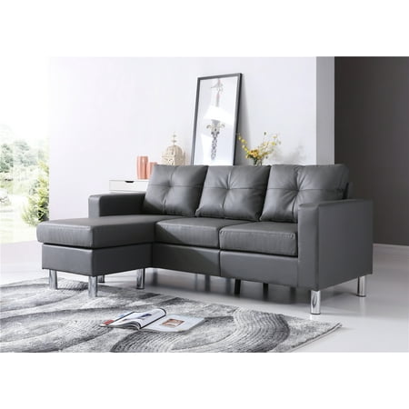 Braxton Small Space Convertible Sectional, Gray