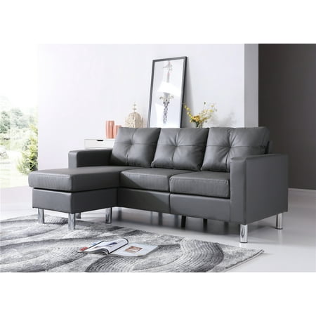 Braxton Small Space Convertible Sectional, Gray (Best Sectionals For Small Spaces)