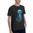 thumbnail image 3 of Blue Jellyfish T-Shirt for Men Cotton 100% Summer Tops Women Fashion Casual Short Sleeves Round Collar Short-Sleeve Couple Top Tees, 3 of 6