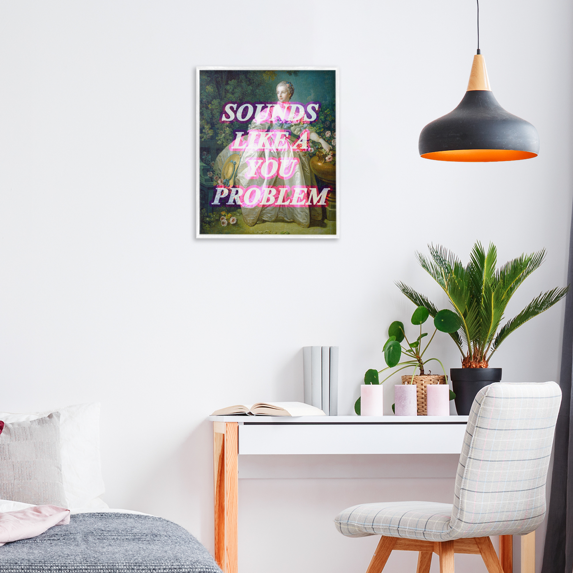 Sounds Like A You Problem White Framed Giclee Art, design by Lil' Rue