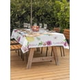 thumbnail image 4 of 60x84 Inch Outdoor Tablecloth with Umbrella Hole Zipper Rectangle Happy Easter Rectangular Tablecloths Waterproof Cute Rabbits Eggs Daisy Flowers Plants Watercolor Patio Table Cover for Picnic, 4 of 8