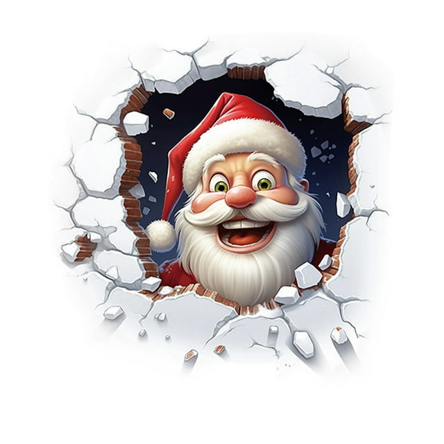 BotaniNest Santa Themed Wall Sticker For Festive – Unique Peel And Stick Character Wall Art For Home And Holiday Prep