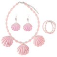 thumbnail image 2 of 1 juego de collar, pulsera y pendientes para mujer, joyas con conchas marinas, pulsera con temática del océano, 2 of 2