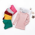 thumbnail image 6 of Gyratedream Baby Girls Toddler Kids Ruffle Long Sleeve Plain Knitted Sweater Basic Tops, 6 of 6