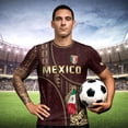 thumbnail image 6 of DXSCSE Mexico Soccer Jerseys - Breathable Mexico Jersey Men, Mexico Team Short Sleeve Crew Neck Football Jersey Shirts for Sports Fans Red 3XL, 6 of 10