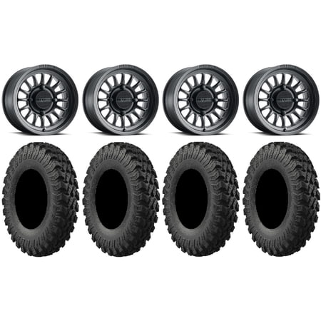 Method 411 14 Black Wheels 30 MotoRally Tires Polaris RZR XP 1000 / PRO XP / Ranger XP 900/1000