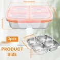thumbnail image 2 of 2 Pcs Contenant de Rangement Alimentaire Divisé 4 Compartiments Contenant à Collation en Acier Inoxydable avec Couvercle pour Repas d'Enfants Sandwichs Fruits Va au Lave-Vaisselle-2 Pcs-, 2 of 11