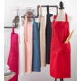 thumbnail image 3 of Cuisine Denim Cooking Kitchen 100% Cotton Full Sized Apron with Large Single Front Pocket (Fuchsia), 3 of 3