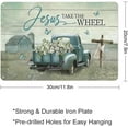 thumbnail image 3 of Rustic Retro Metal Tin Sign Farmhouse Truck Wall Art Old Barn Cross Daisy Wall Decor Christian Jesus Quotes Country Wall Art Home Parlor Garden Courtyard Wall Decor 8x12 Inch, 3 of 9