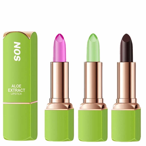 Baorder Set de 3 Labiales Aloe Vera con Cambio de Color por Temperatura e Impermeables