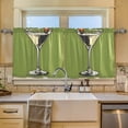 thumbnail image 2 of Yayeee Kitchen Curtains Set of 2 Light Filtering 57"x36" Over Sink Window Panels, Light Black Martini, 2 of 7