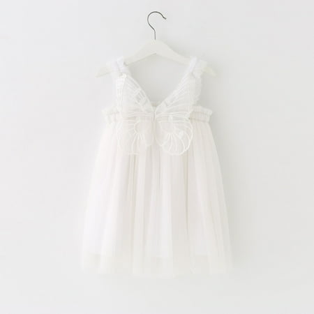 

Toddler Clothing Toddler Kids Baby Girls Cute Summer Mesh Elegant Butterfly Wing Suspenders Dress Skirt