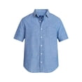 thumbnail image 5 of George Men's and Big Men's Chambray Poplin Button Up Shirt with Short Sleeves, Sizes XS-3XLT, 5 of 5