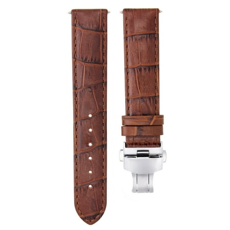 19MM PREMIUM LEATHER WATCH STRAP BAND FOR 34MM ROLEX AIRKING 5500,14000 L/BROWN