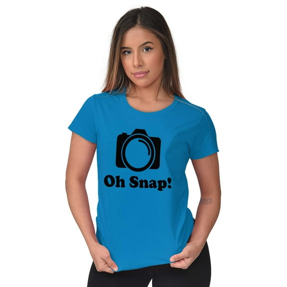 Oh Snap Camera Snapshot Cute Hobby Womens Fitted Plus Size Graphic Tee Brisco Brands 2X