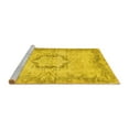 thumbnail image 2 of Ahgly Company Machine Washable Indoor Square Abstract Yellow Contemporary Area Rugs, 5' Square, 2 of 4