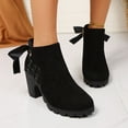 thumbnail image 6 of YLYL Women Platform Boots Round Toe Block High Heels Fashion Chelsea Ankle Boots, 6 of 9