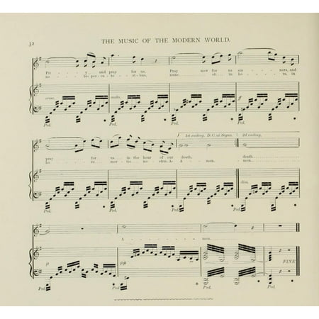 Music of the Modern World 1895 Ave Maria music 3 Stretched Canvas - Charles Gounod (18 x