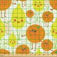 thumbnail image 2 of Ambesonne Tangerine Fabric by the Yard Upholstery, Cheerful Lemon and Orange, 10 Yards, Yellow Orange Lime Green, 2 of 5