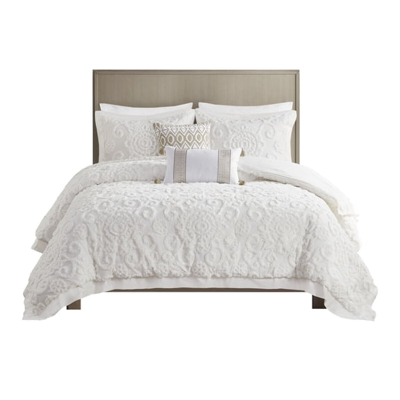 Full/Queen Ivory Cotton Comforter Set - Oversized 92"X96" with 2 Shams, Oeko-Tex Certified