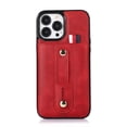 thumbnail image 4 of Elehold Luxury Leather Hand Strap Card Slot Case Compatible with iPhone 14 Plus 6.7 Inch with Full Phone Protection Card Slot Shockproof Kickstand Lanyard for iPhone 14 Plus,Red, 4 of 19