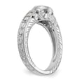 thumbnail image 6 of Solid 14K White Gold Diamond Side-Stones with CZ Cubic Zirconia Center Stone Engagement Ring Size 5.5, 6 of 8