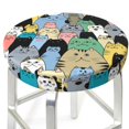 thumbnail image 3 of Disketp Different Cats Funda Redonda para Taburete, Funda de Cojín para Silla de Bar Suave y Elástica-14 inch, 3 of 7
