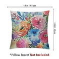 thumbnail image 4 of Fenyluxe Throw Pillow Cover Flowers Watercolor Peonies Pink Turquoise Summer Girly Decorative Pillow Case Home Decor Square 2pcs Pillowcase White, 4 of 7