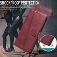 thumbnail image 6 of Flip Case for Samsung Galaxy A30, 360 Degree Protection Shockproof PU Leather Wallet Phone Cover, Kickstand and 3 Card Slots, Red, 6 of 14