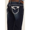 thumbnail image 4 of Shyanne Girls' Little  Dark Wash Rhinestone Embroidered Bootcut Jeans Blue 10 REG, 4 of 4