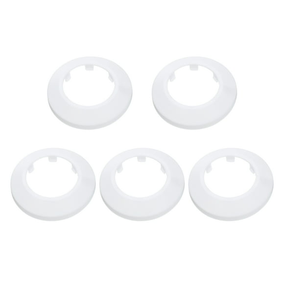 5PCS Pipe Cover Decor 1.6in/41.5mm Flange Pipe Cover Decor PP Plastic, White