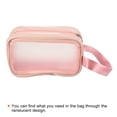 thumbnail image 3 of Uxcell 4.7"x8.3"x2.8" Clear Toiletry Bag Makeup Bags with Zipper Handle Pink, 3 of 5