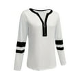 thumbnail image 4 of Abomasnow Long Sleeve Shirts for Women 1/2 Zipper Color Block Tunic Tops Casual Crewneck Stripe Print Blouse S-3XL, 4 of 6