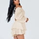 thumbnail image 3 of Vestido de mujer, mono, mono con hombros descubiertos, mono largo de manga larga, minivestido, mono, artesanía superior, 3 of 5