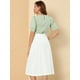 thumbnail image 5 of Falda de algodón de cintura elástica vintage campesina para mujer Faldas médicas a media pierna con bolsillos blanco M, 5 of 6